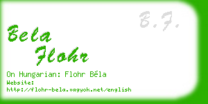 bela flohr business card